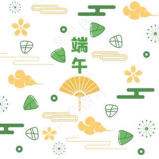 端午节粽子云纹底纹