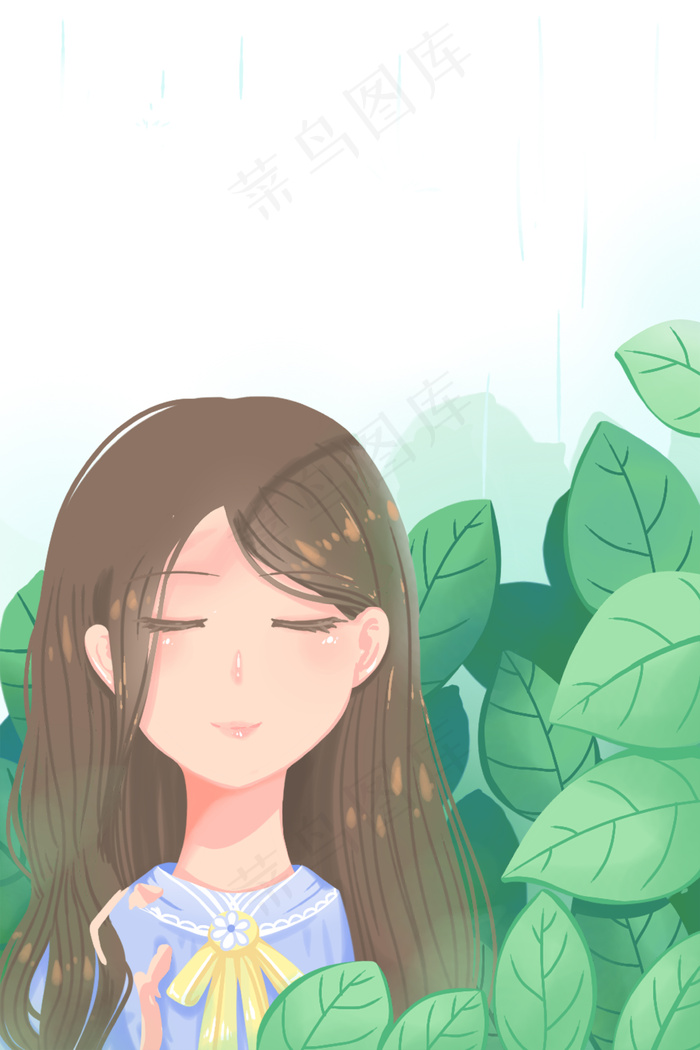 绿色春天美女背景