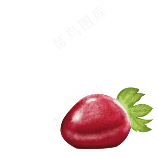 红色新鲜水果果蔬草莓手绘免扣素