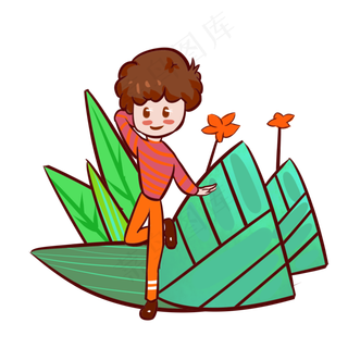 端午节粽子节过节的童年手绘