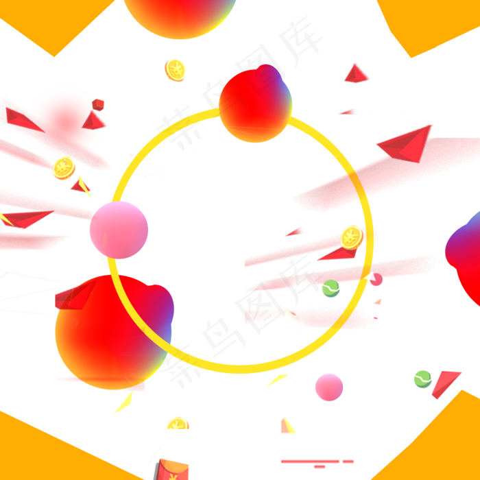 618电商主题装饰素材(2000X2000(DPI:300))psd模版下载