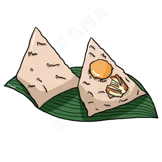 端午节彩色手绘蛋黄肉粽子