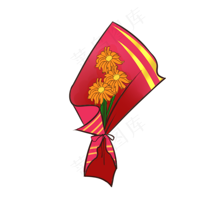 一束太阳花手绘装饰图案