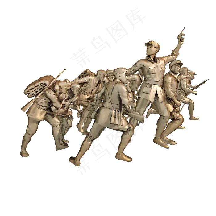 仿真红军雕塑png图(2000X2000(DPI:300))psd模版下载