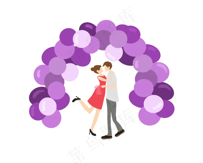 520情侣约会和气球ai矢量模版下载