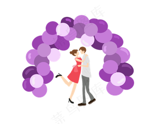 520情侣约会和气球