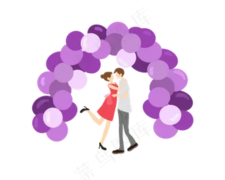 520情侣约会和气球