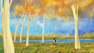 秋游油画旅游旅行治愈系风景