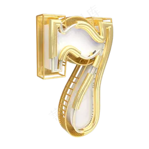 金色倒计时数字7可商用,免抠元素艺术字