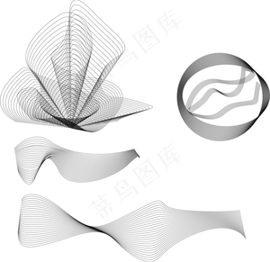矢量黑色三维螺旋网格