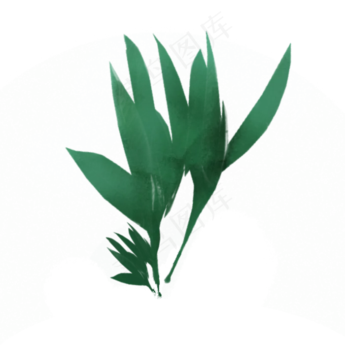 春天绿色水彩树叶(2000X2000(DPI:300))psd模版下载