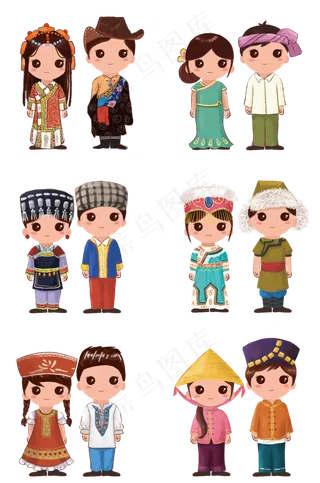 少数民族免抠组图套图PNG素材