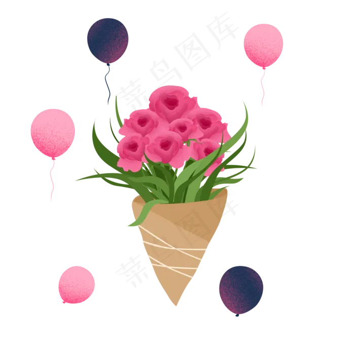 七夕情人节手绘玫瑰花(2000X2000(DPI:300))psd模版下载