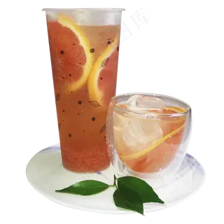 夏日水果茶西柚粉色系冷饮
