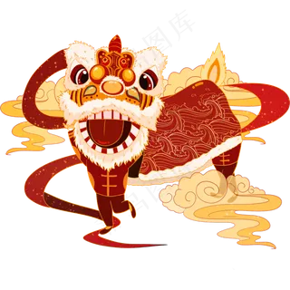 鼠年舞狮国潮,免抠元素