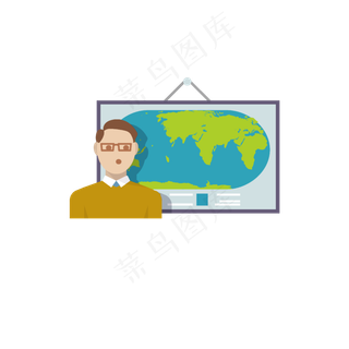 地理老师讲课装饰元素