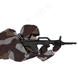 军人形象卡通手绘