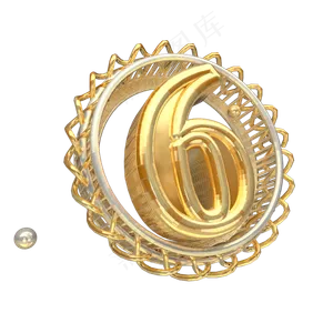 金色倒计时数字6可商用