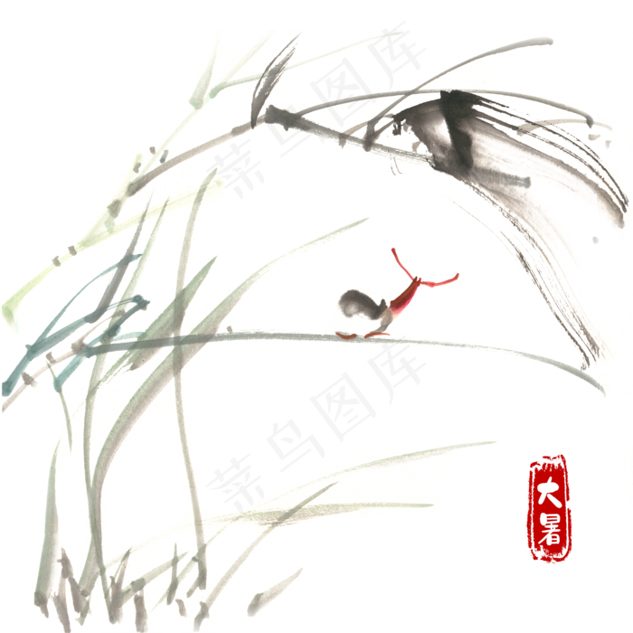 大暑枝叶上的蜗牛(4724X4724(DPI:300))psd模版下载