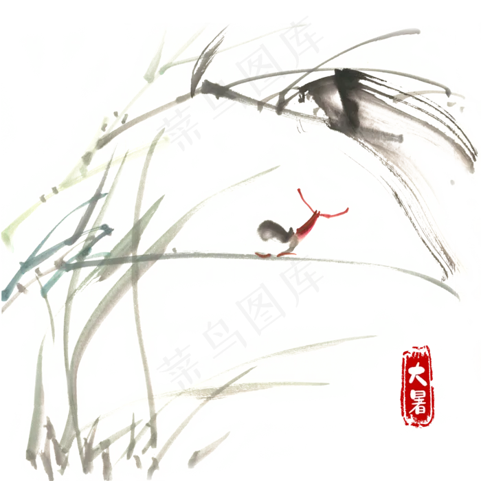 大暑枝叶上的蜗牛(4724X4724(DPI:300))psd模版下载