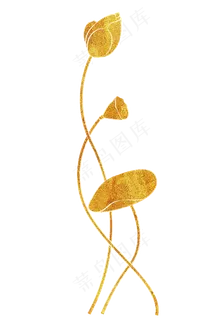 金色荷花png素材
