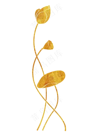 金色荷花png素材