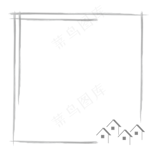 极简水墨江南边框