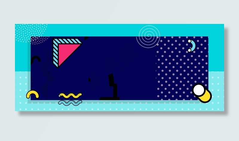 简约不规则图形几何孟菲斯618背景海报