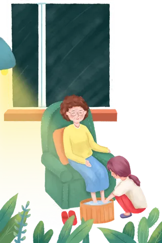 母亲节给父母洗脚温馨