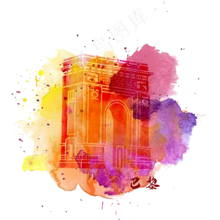 旅游地标建筑法国巴黎,免抠元素