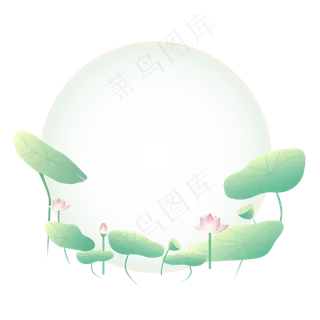 光感荷花荷叶边框