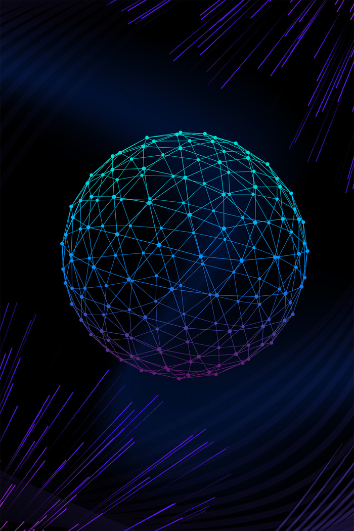 科技光效地球线条商务背景