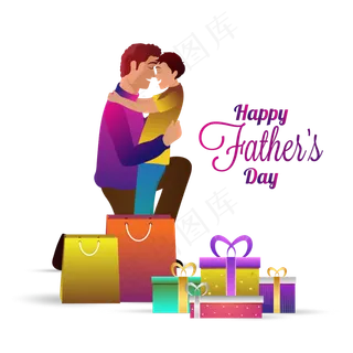 卡通手绘的父亲节主题