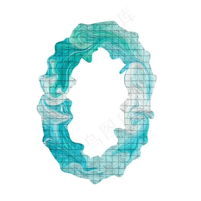数字0油画艺术字(3000X3000(DPI:150))psd模版下载