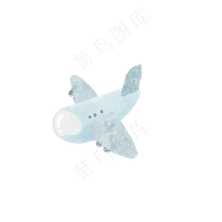 蓝色卡通飞机png图片素材