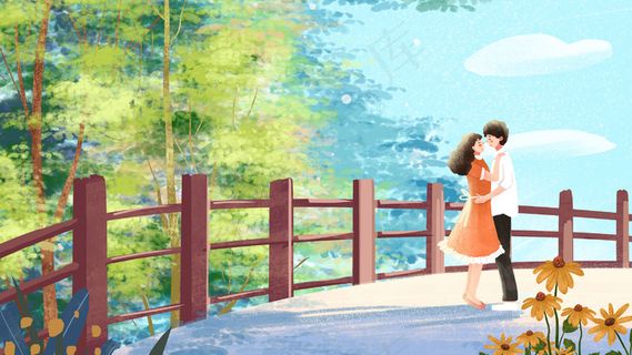夏天风景情侣治愈系小清新