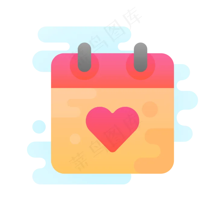 爱心桃日历图标免抠图(2000X2000(DPI:300))psd模版下载