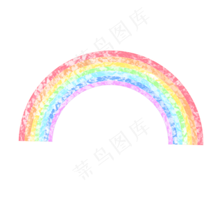 粉笔粗糙肌理渐变色彩虹,免抠元素