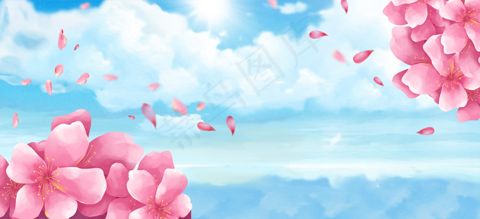 樱花节阳光景色蓝天阳光蓝banner