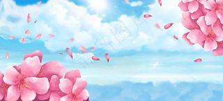 樱花节阳光景色蓝天阳光蓝banner