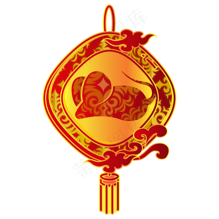 鼠年中国结装饰,免抠元素