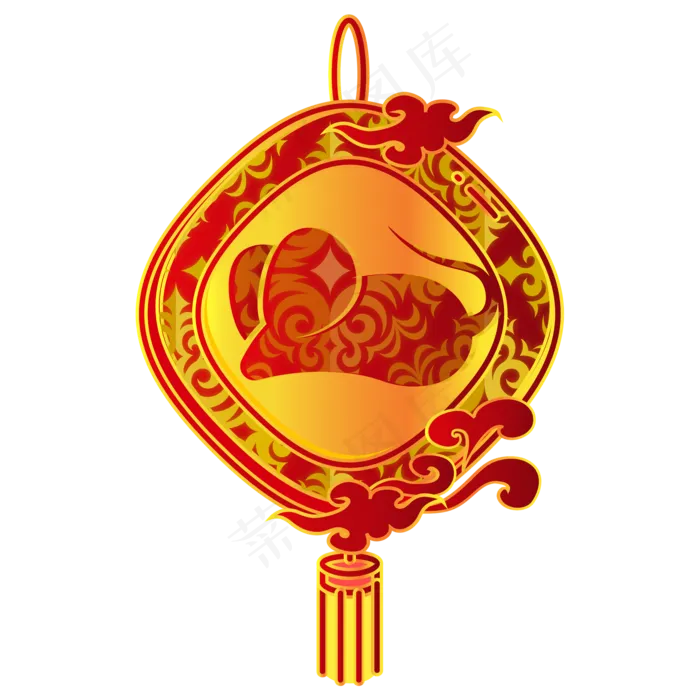 鼠年中国结装饰,免抠元素