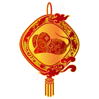 鼠年中国结装饰,免抠元素