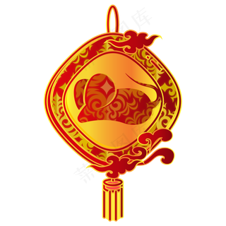 鼠年中国结装饰,免抠元素