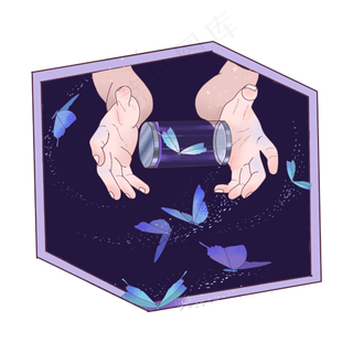 幻想蝴蝶手想象梦想少女时空PNG