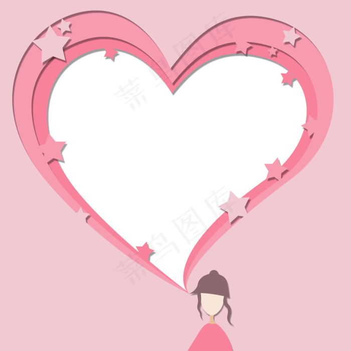 三八妇女节立体剪纸边框糖果色粉,免抠元素