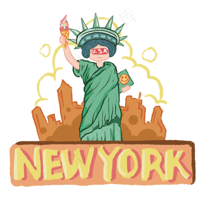 纽约文化美利坚城市自由女神街头