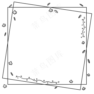 简约花朵叶子边框
