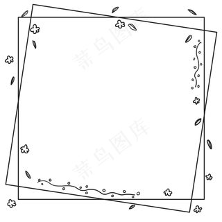 简约花朵叶子边框