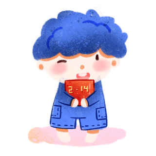 拿着礼物的小男孩